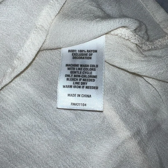 TRUE CRAFT Ivory Lace Eyelet Ruffle Boho Peplum Top NWT Large - Picture 8 of 11